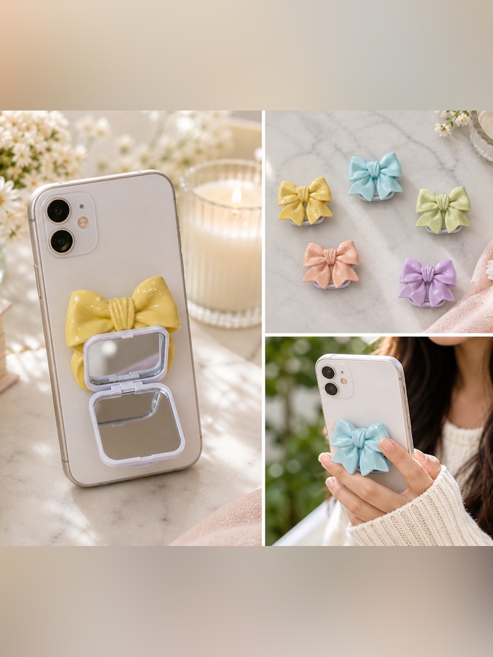Bows Mirror Phone Grips & Stands – Universal Phone Ring Holders